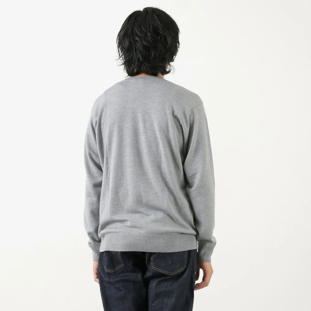 JOHN SMEDLEY Knits^/ Merino Wool 24 Gauge Crew Neck Knit