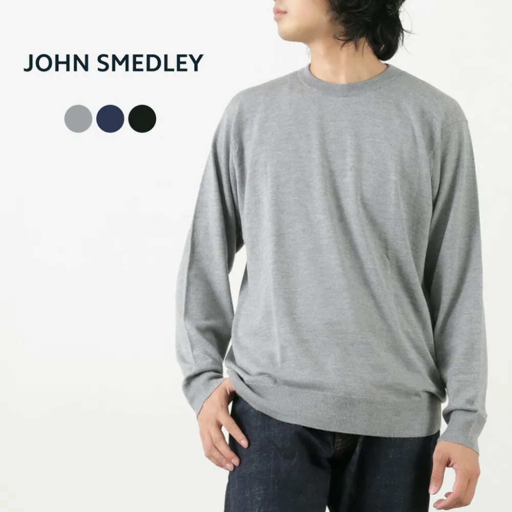 JOHN SMEDLEY Knits^/ Merino Wool 24 Gauge Crew Neck Knit