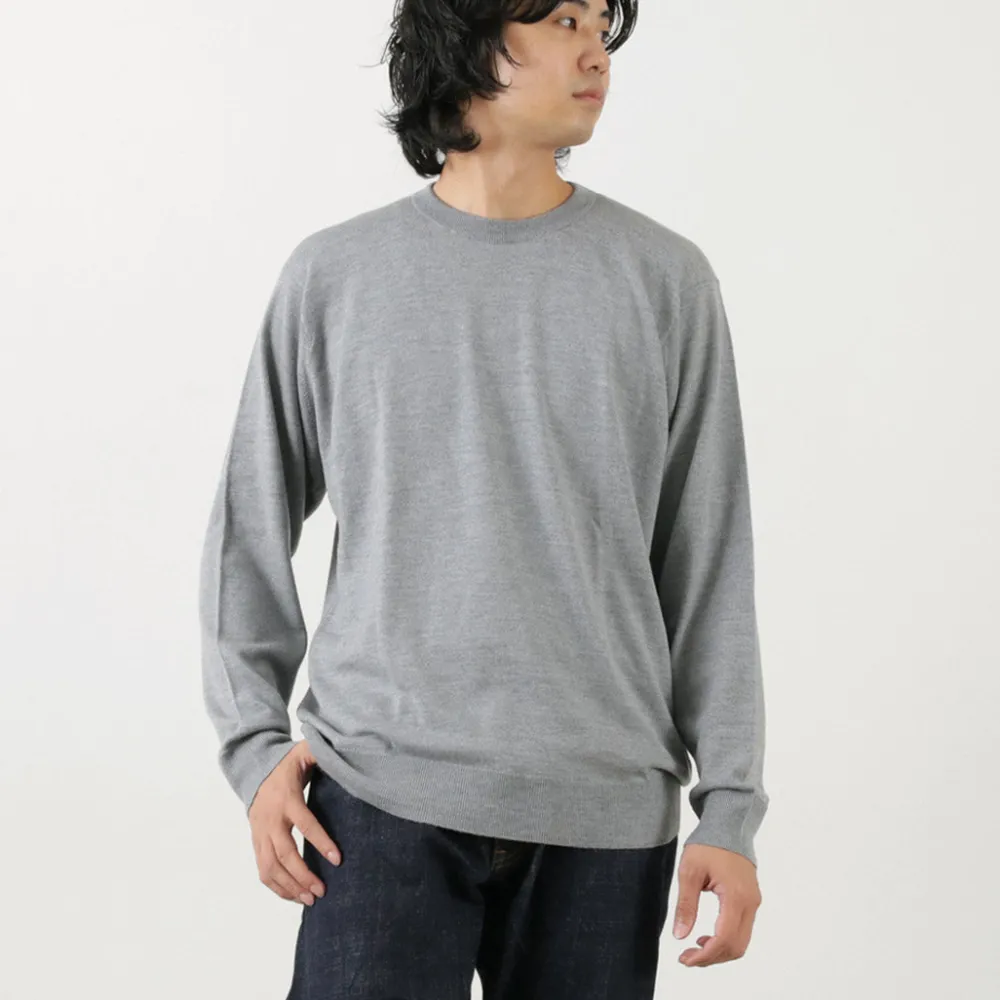 JOHN SMEDLEY Knits^/ Merino Wool 24 Gauge Crew Neck Knit