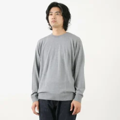 JOHN SMEDLEY Knits^/ Merino Wool 24 Gauge Crew Neck Knit