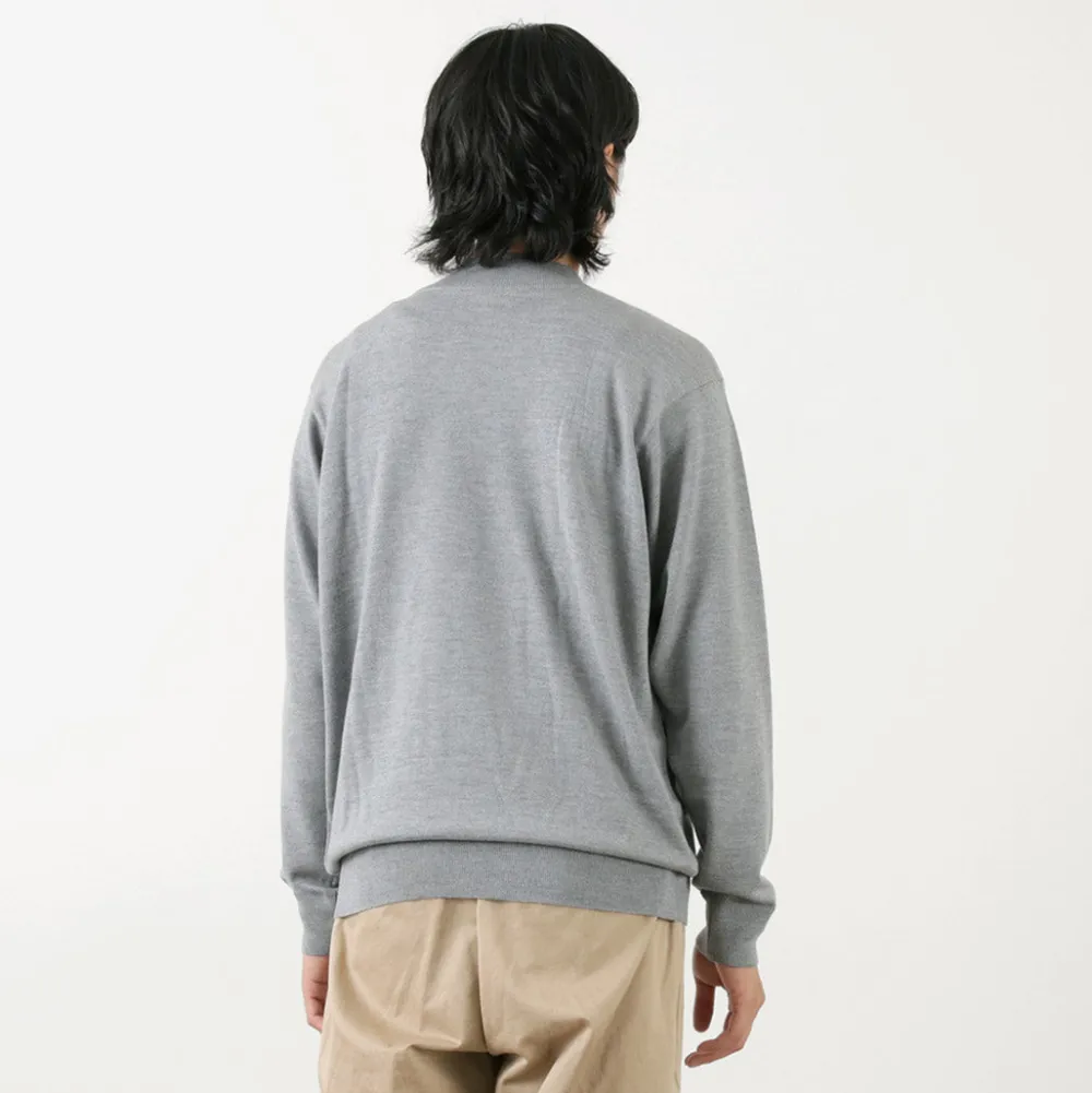 JOHN SMEDLEY Knits^/ Merino Wool 24 Gauge Mock Neck Knit