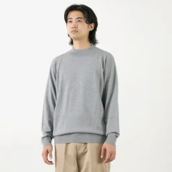 JOHN SMEDLEY Knits^/ Merino Wool 24 Gauge Mock Neck Knit