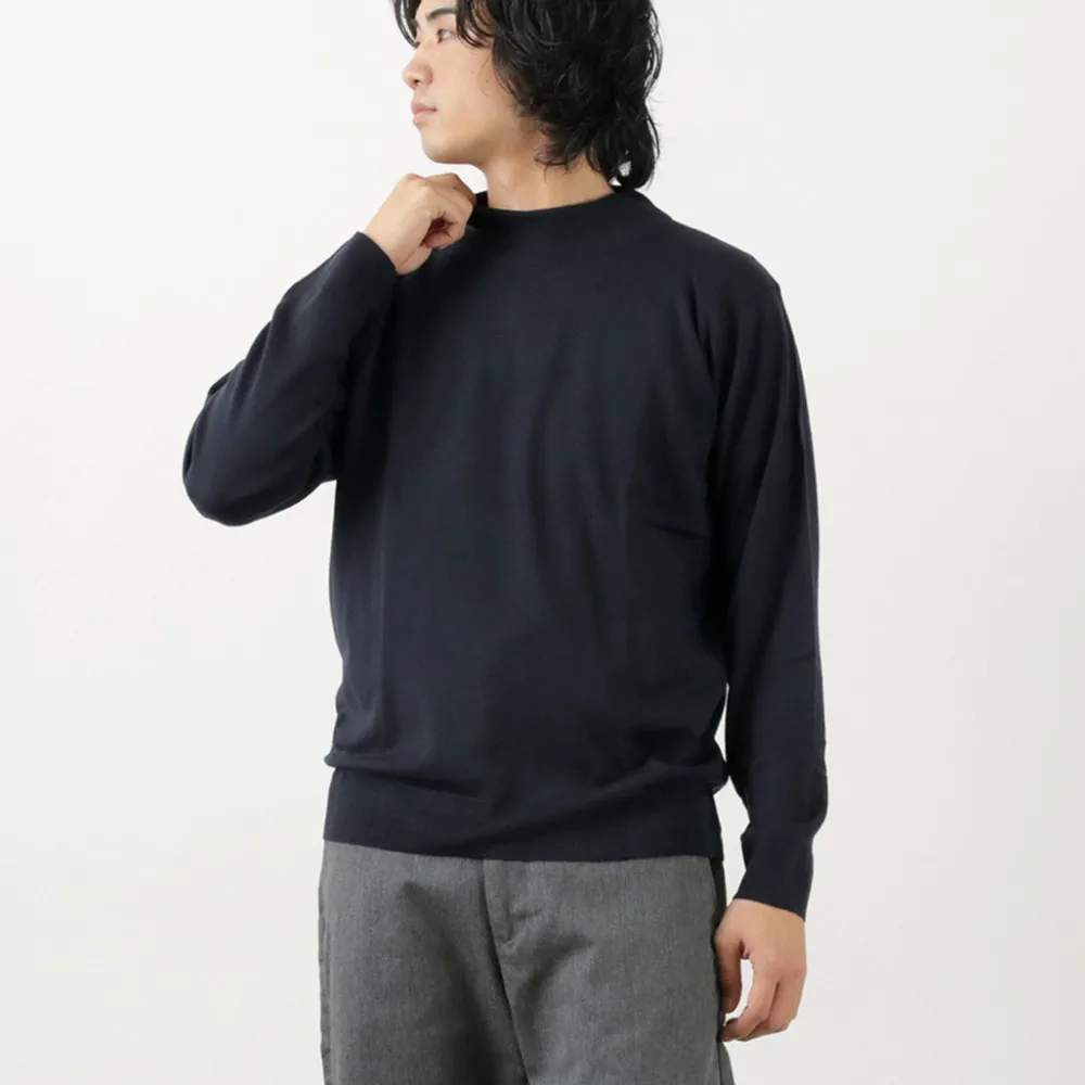 JOHN SMEDLEY Knits^/ Merino Wool 24 Gauge Mock Neck Knit