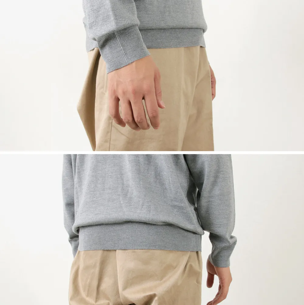 JOHN SMEDLEY Knits^/ Merino Wool 24 Gauge Mock Neck Knit