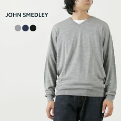 JOHN SMEDLEY Knits^/ Merino Wool 30 Gauge 30 Gauge V-Neck Knit MODERN FIT