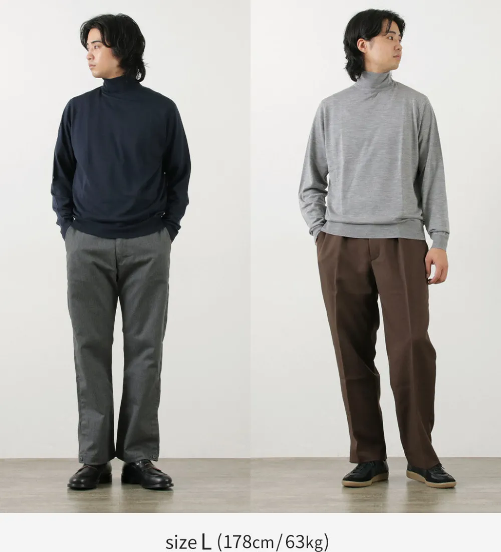 JOHN SMEDLEY Knits^/ Merino Wool 30 Gauge Turtleneck Knit MODERN FIT