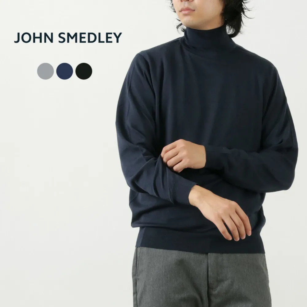 JOHN SMEDLEY Knits^/ Merino Wool 30 Gauge Turtleneck Knit MODERN FIT