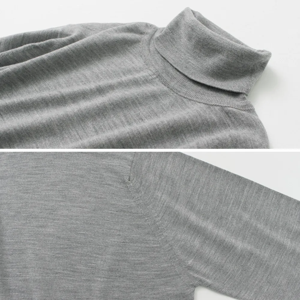 JOHN SMEDLEY Knits^/ Merino Wool 30 Gauge Turtleneck Knit MODERN FIT