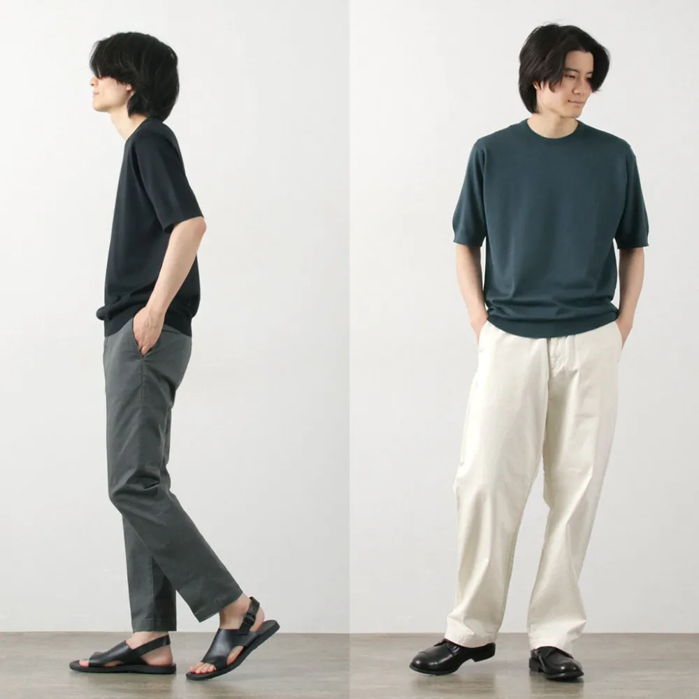 JOHN SMEDLEY T-Shirts^/ Sea Island Cotton 30 Gauge Crew Neck Knit