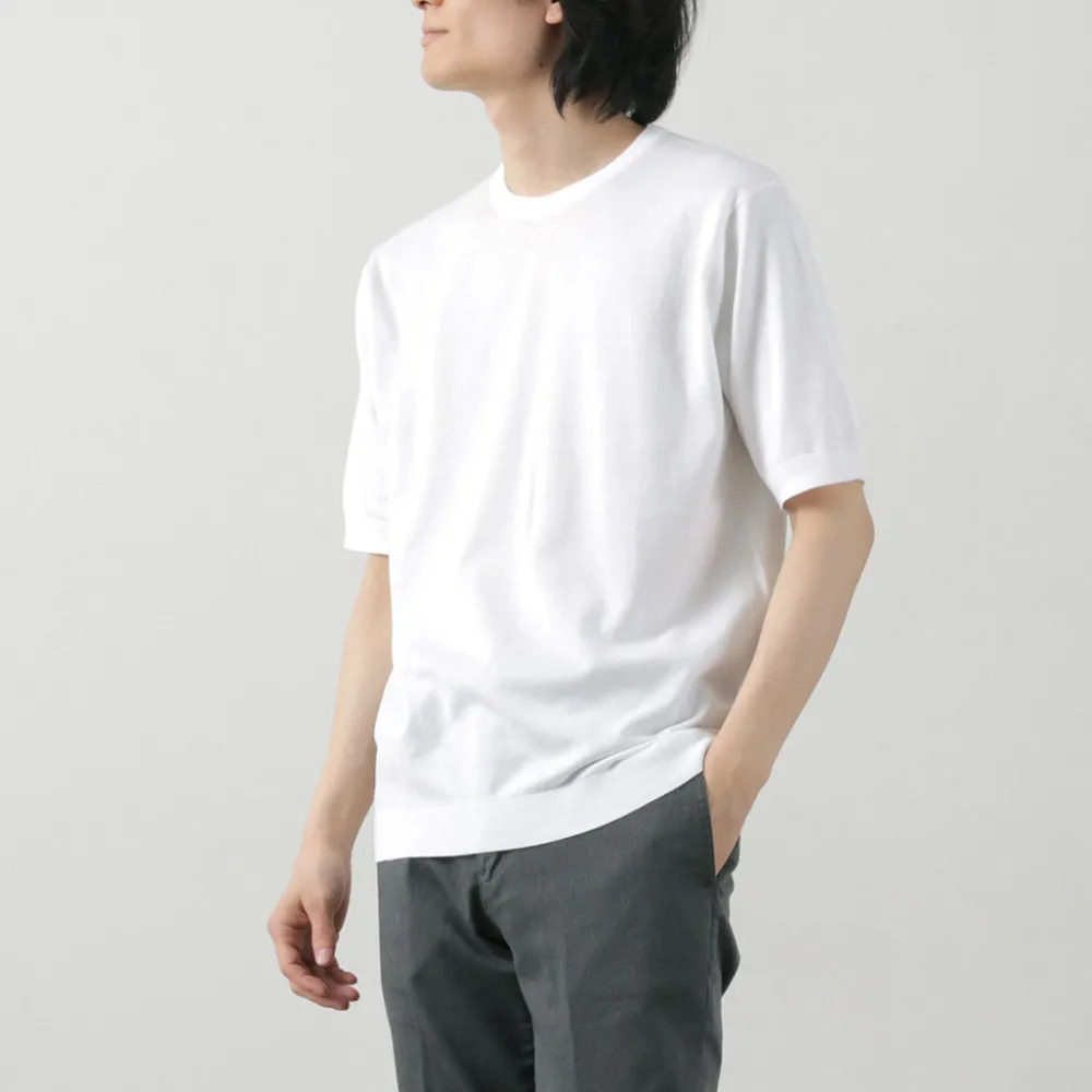 JOHN SMEDLEY T-Shirts^/ Sea Island Cotton 30 Gauge Crew Neck Knit