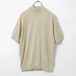 JOHN SMEDLEY T-Shirts^/ Sea Island Cotton 30 Gauge Mock Neck Knit