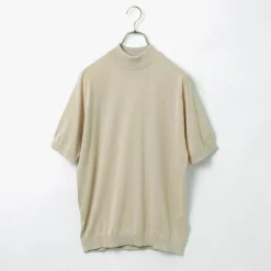 JOHN SMEDLEY T-Shirts^/ Sea Island Cotton 30 Gauge Mock Neck Knit