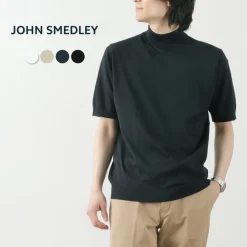 JOHN SMEDLEY T-Shirts^/ Sea Island Cotton 30 Gauge Mock Neck Knit
