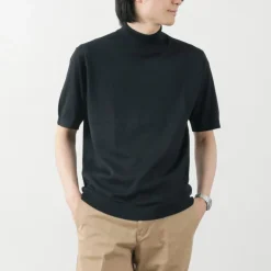 JOHN SMEDLEY T-Shirts^/ Sea Island Cotton 30 Gauge Mock Neck Knit