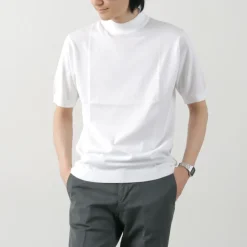 JOHN SMEDLEY T-Shirts^/ Sea Island Cotton 30 Gauge Mock Neck Knit