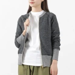 KEPANI Cardigans^/ Crew Neck Full Zip Sweat Jacket