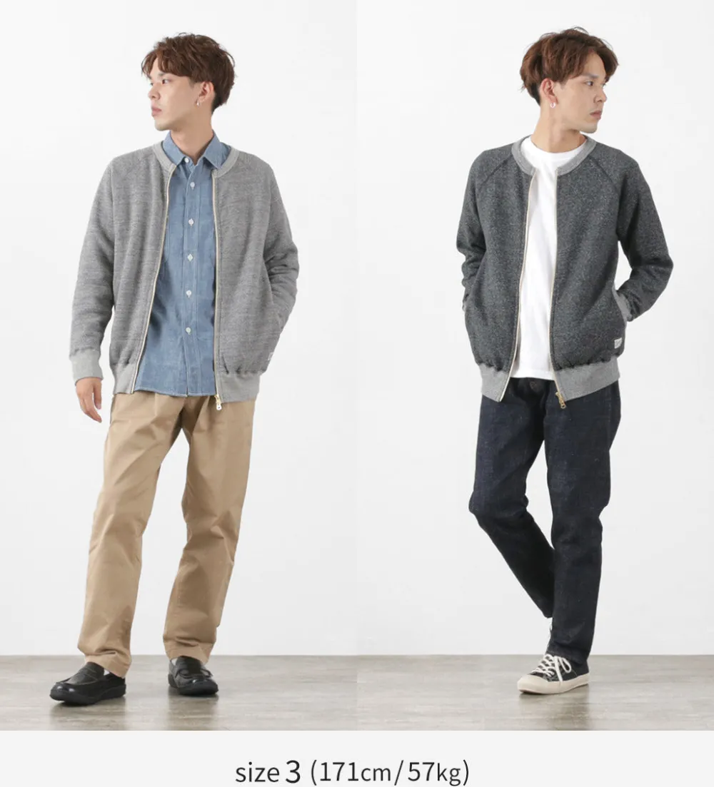 KEPANI Cardigans^/ Crew Neck Full Zip Sweat Jacket