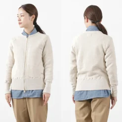 KEPANI Cardigans^/ Crew Neck Full Zip Sweat Jacket