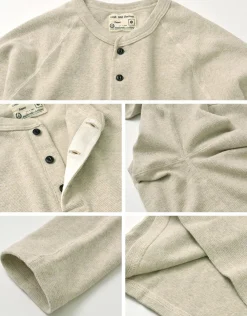 KEPANI T-Shirts^/ Henley neck long sleeve tee
