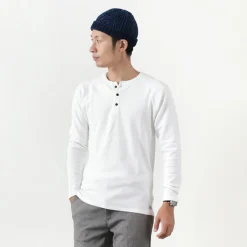 KEPANI T-Shirts^/ Henley neck long sleeve tee