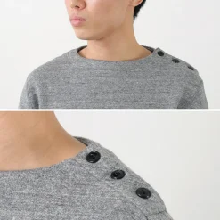KEPANI Sweatshirts^/ Raffy brushed lining Boat Neck Sweatshirt Basque Shirt