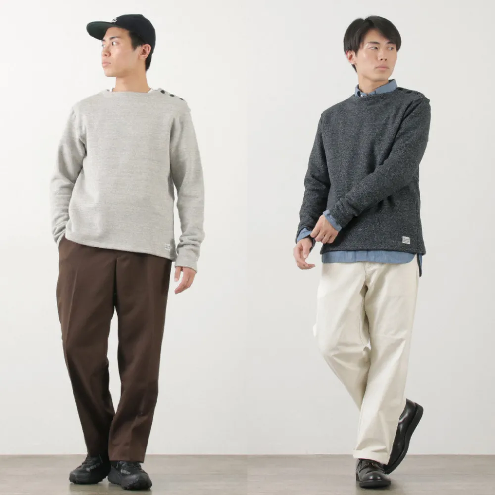 KEPANI Sweatshirts^/ Raffy brushed lining Boat Neck Sweatshirt Basque Shirt