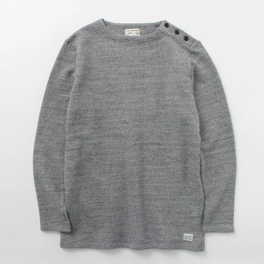 KEPANI Sweatshirts^/ Raffy brushed lining Boat Neck Sweatshirt Basque Shirt