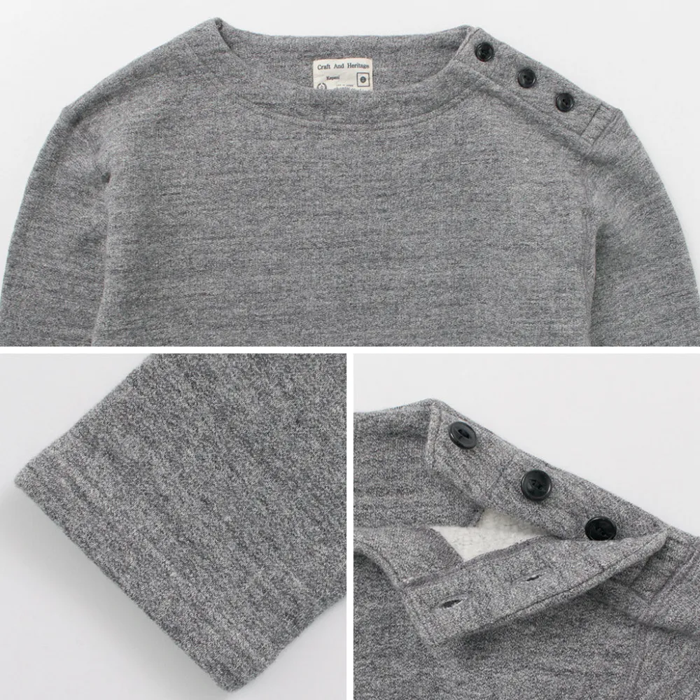KEPANI Sweatshirts^/ Raffy brushed lining Boat Neck Sweatshirt Basque Shirt