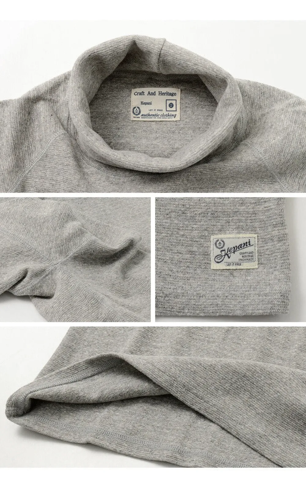 KEPANI T-Shirts^/ Raffy Stretch Fleece Turtleneck Long Sleeve Tee