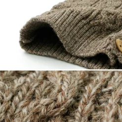 KERRY WOOLLEN MILLS Knits^/ 5 Gauge 3 Ply Aran Cable Collarless Cardigan