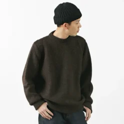 KERRY WOOLLEN MILLS Knits^/ 5 Gauge 2 Ply Pearl Stitch Drop Shoulder Crew Neck Knit