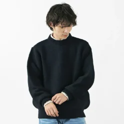 KERRY WOOLLEN MILLS Knits^/ 5 Gauge 2 Ply Pearl Stitch Drop Shoulder Crew Neck Knit