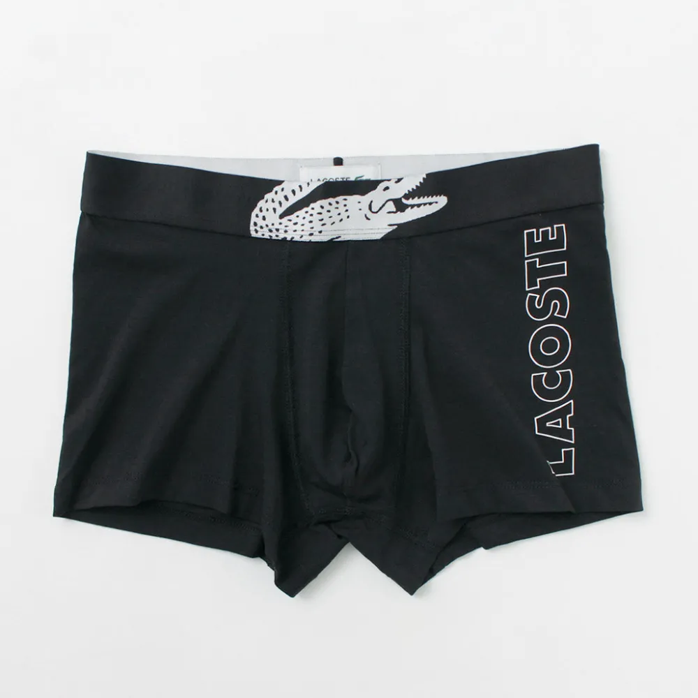 LACOSTE Underwear^/ Croc Print 3 Pack Boxer Pants black