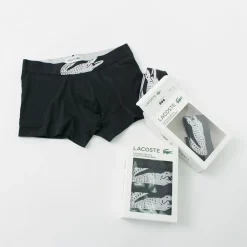 LACOSTE Underwear^/ Croc Print 3 Pack Boxer Pants black