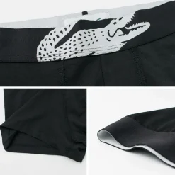 LACOSTE Underwear^/ Croc Print 3 Pack Boxer Pants black