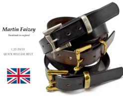 MARTIN FAIZEY Belts^/ 1.25 inch (30mm) quick release leather belt