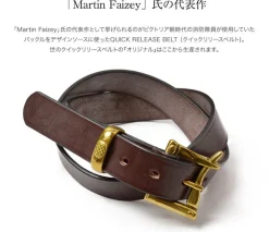 MARTIN FAIZEY Belts^/ 1.25 inch (30mm) quick release leather belt