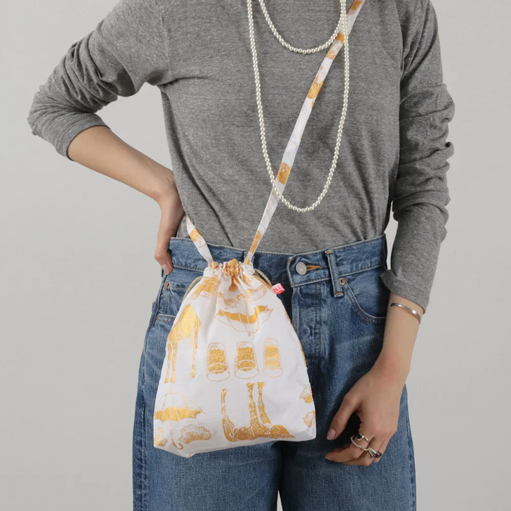 MIKAMI Shoulder Bags^/ Printed Nylon Drawstring Bag Shoulder Bag