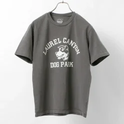 MIXTA T-Shirts^/ Basic crew print T-shirt (dog park) black