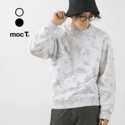 MOC T Sweatshirts^/ Garment Dyed Loopwheel Crew Neck Pullover white