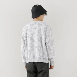 MOC T Sweatshirts^/ Garment Dyed Loopwheel Crew Neck Pullover white