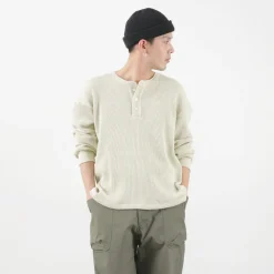 MOC T T-Shirts^/ Heavy Neon Waffle Henry Neck Pullover