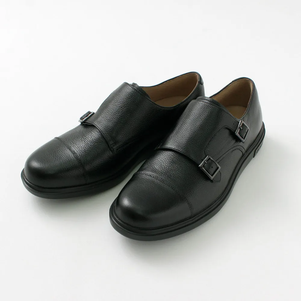 MOONSTAR Leather Shoes & Boots^/ Breathable Waterproof Double Monk Strap Leather Shoes black