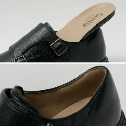 MOONSTAR Leather Shoes & Boots^/ Breathable Waterproof Double Monk Strap Leather Shoes black