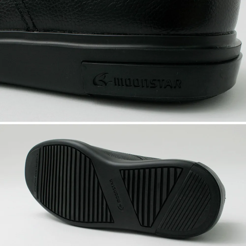 MOONSTAR Leather Shoes & Boots^/ Breathable Waterproof Double Monk Strap Leather Shoes black