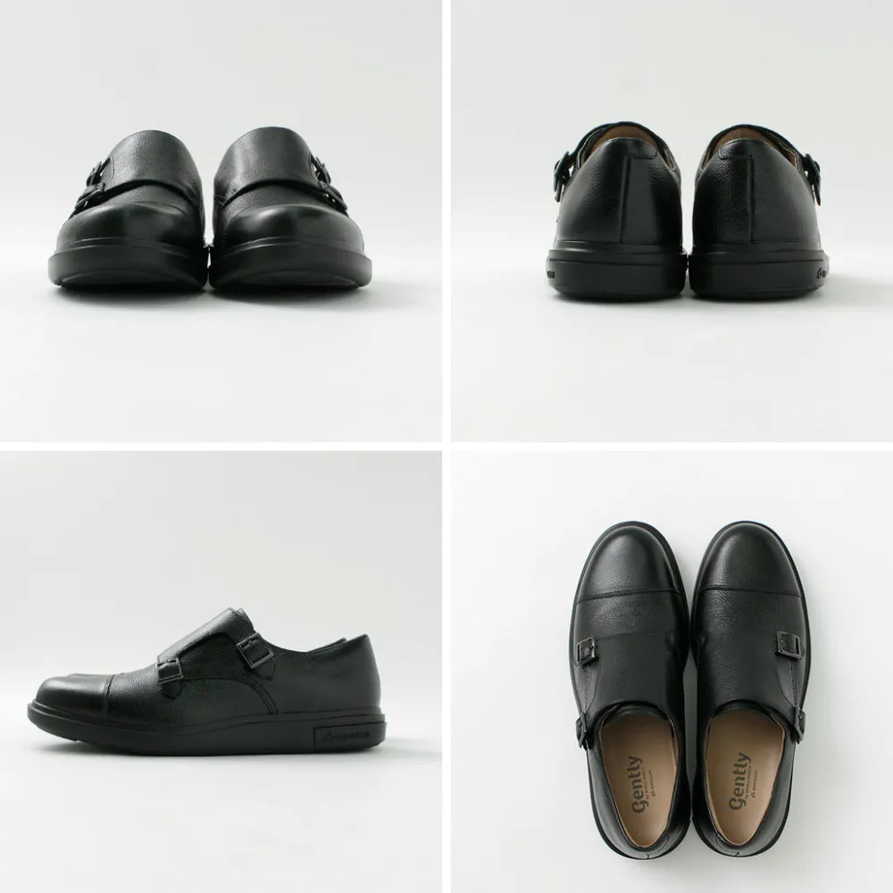 MOONSTAR Leather Shoes & Boots^/ Breathable Waterproof Double Monk Strap Leather Shoes black