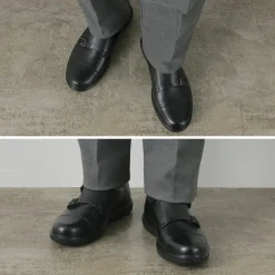 MOONSTAR Leather Shoes & Boots^/ Breathable Waterproof Double Monk Strap Leather Shoes black