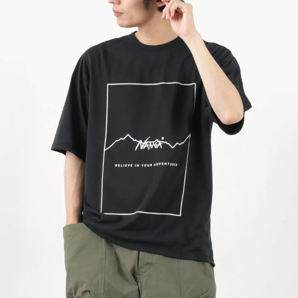 NANGA T-Shirts^/ Dry Mix Frame Logo Tee