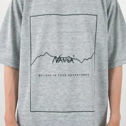 NANGA T-Shirts^/ Dry Mix Frame Logo Tee