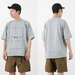 NANGA T-Shirts^/ Dry Mix Frame Logo Tee